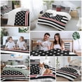 thumbnail image 6 of American Flag Bedding 3 Piece Duvet Cover Set Full Size, Black White Striped Star with Red Lines Soft Microfiber Comforter Cover with Zipper Closure & Pillowcases, Wrinkle & FadeResistant Quilt Cover, 6 of 9