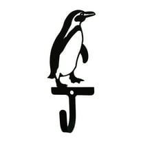 Metal Wall Hook with Penguin Accent, Small, Black