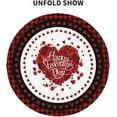thumbnail image 3 of Valentine''s Day Tablecloth 60 Inch Round Red Rose Flower Buffalo Plaid Tablecloths Love Heart Table Cover Washable Tablecloth for Party Holiday Kitchen Dining Room Indoor Outdoor Decor, 3 of 5