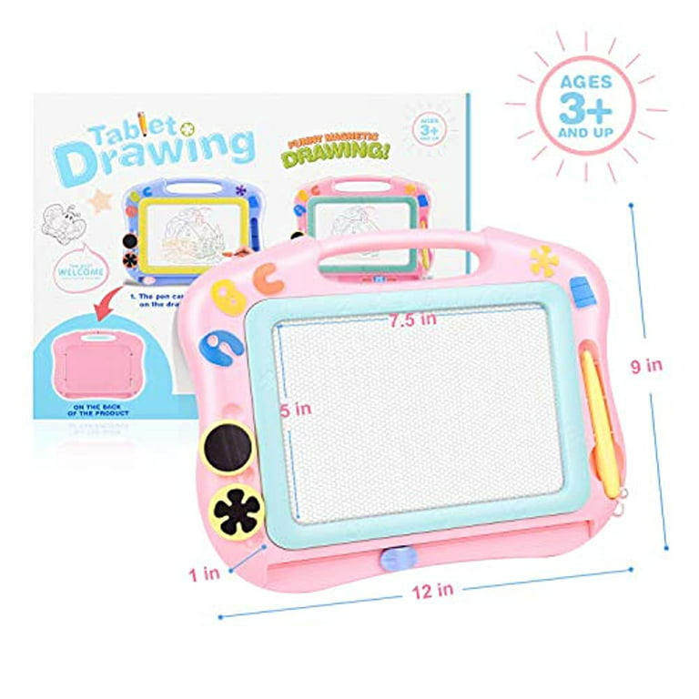 Magnetic Drawing Board for Toddler, Coolmade Doodle Writing Pads with  4-Color Travel Size Sketch Doodle Erasable Drawing Pad Gift for Children  Kids