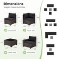 thumbnail image 4 of STARY 6 Pieces Outdoor Sectional Sofa with Wide Armrests, Patio Conversation Set, PE Rattan Furniture Set for Backyard, Black, 4 of 9