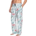 thumbnail image 3 of Mens Pajama Pants - Soft Sleep & Lounge Pants for Men, Tropical flamingo pink Cuteness Casual PJ Bottoms Pants with Pockets, 3 of 5