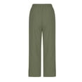 thumbnail image 4 of Fartey Women's Summer Casual Cotton Linen Pants Solid Color Elastic Waist Loose Fit Straight Leg Crop Pants Breathable Lightweight Beach Ankle Trousers with Pockets, 4 of 6