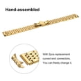 thumbnail image 5 of Uxcell Stainless Steel Watch Bands 16mm Double Pressing Butterfly Clasp Metal Solid Steel Chain Watch Strap, Gold Tone, 5 of 8