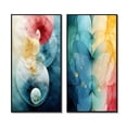 thumbnail image 2 of Designart "Turquoise Abstract Retro Wisdom Geometry" Modern Geometric Framed Wall Art Set Of 2 - Modern Turquoise Framed Wall Art Set Of 2, 2 of 6