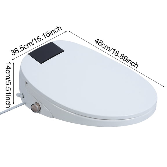 Porfeet Electric Bidet Toilet Seat, Bidet Attachment for Toilet, Elongated Heated Toilet Seat with Instant Warm Water and Dryer, Self-Clean Nozzle,US Plug