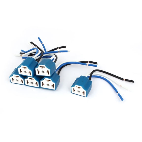 Auto Coche Precableado 9003 Conector de Cerámica para Luz Antiniebla Faro H4 Arnés de 3 Cables de Cobre Toma 12V Corriente Continua 6 Unidades