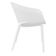 thumbnail image 4 of Compamia Sky Chaise de Salle à Manger de Patio avec Accoudoirs, Blanche, 4 of 12