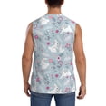 thumbnail image 4 of Fotbe Men's Bunny And Flower Print Men's Sleeveless Muscle Tank Tops Casual T-Shirts for Gym Workout Beach-3X-Large, 4 of 8