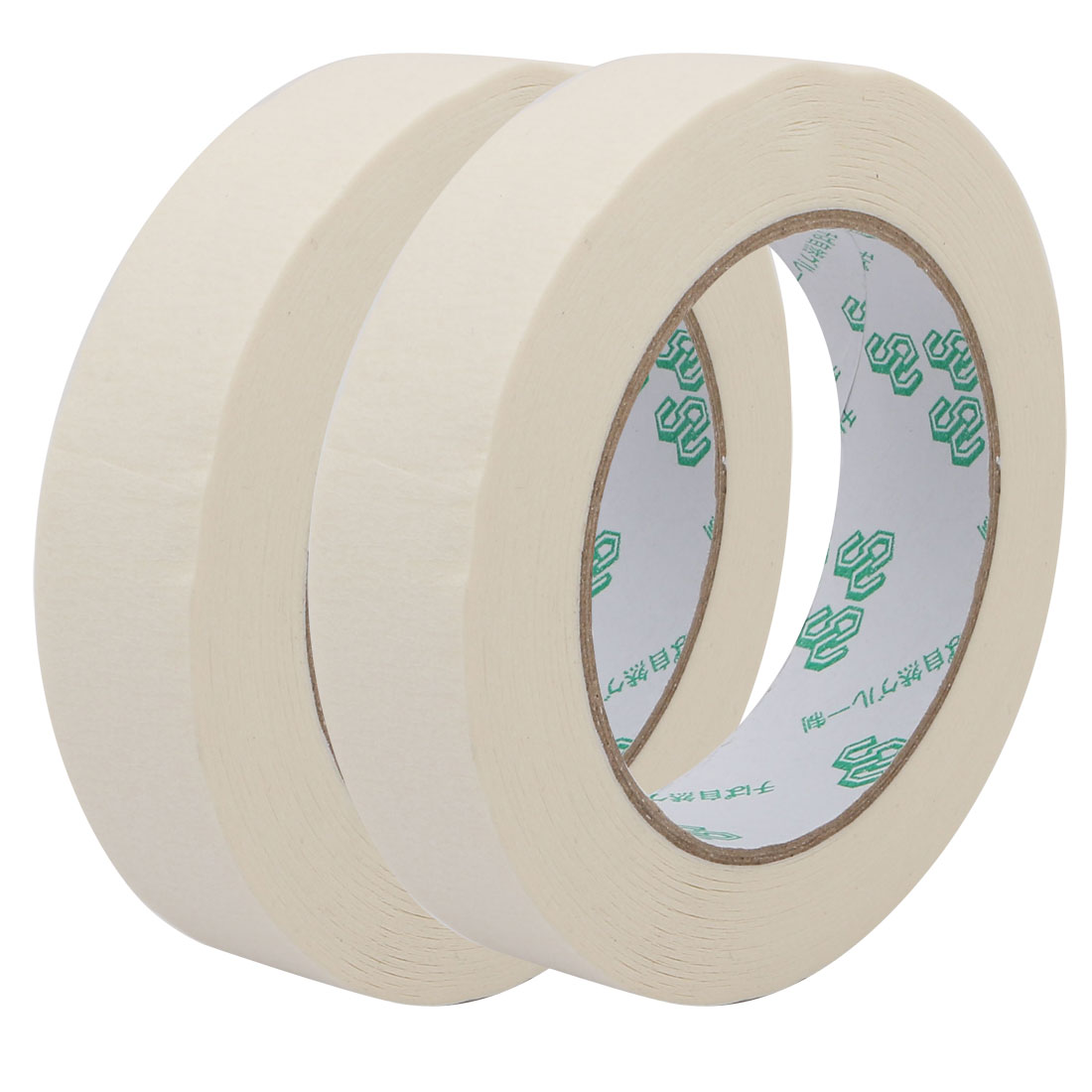 2Pcs Crepe Paper General Purpose Masking Tape Beige 25mm Wide x 50