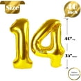 thumbnail image 6 of Gold Number 14 Balloon 40 inch, 14 Number Balloon, 14th Gold Birthday Decorations, 14 Year Old Girls Boys Golden Party Supplies, 6 of 18