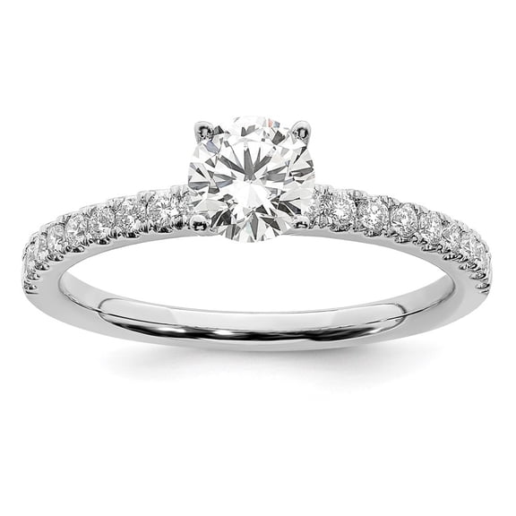 Auriga Fine Jewelry 14k White Gold 1/2 carat LG Diamond Round Size 6 Engagement Ring for Women