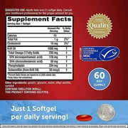 MegaRed Omega-3 Krill Oil Supplement 1000mg - Ultra Strength Softgels (60 Count in A Box), Has No Fishy Aftertaste, Has EPA and DHA, Antioxidant, Astaxanthin- 2 Pack