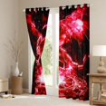 thumbnail image 3 of Homewish Magic Animal Dragon Black Out Curtains,Retro Western Fantasy Curtains Pack of 2 (42x63 Each),Black Red Bedroom Curtains For Kids,Breathable Home Decor, 3 of 6