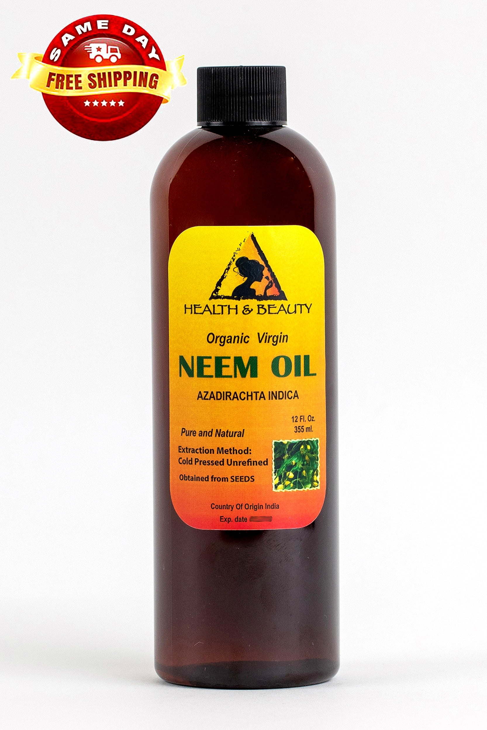 NEEM OIL ORGANIC UNREFINED CONCENTRATE VIRGIN COLD PRESSED RAW PURE 12 OZ