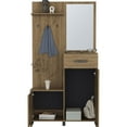 thumbnail image 4 of 75.20 in Tall Engineered Wood Hall Tree with Mirror 3 Shelves 2 Cabinets 1 Drawer 3 Hangers for Entryway and Living Room Enhances Space Aesthetics, 4 of 4