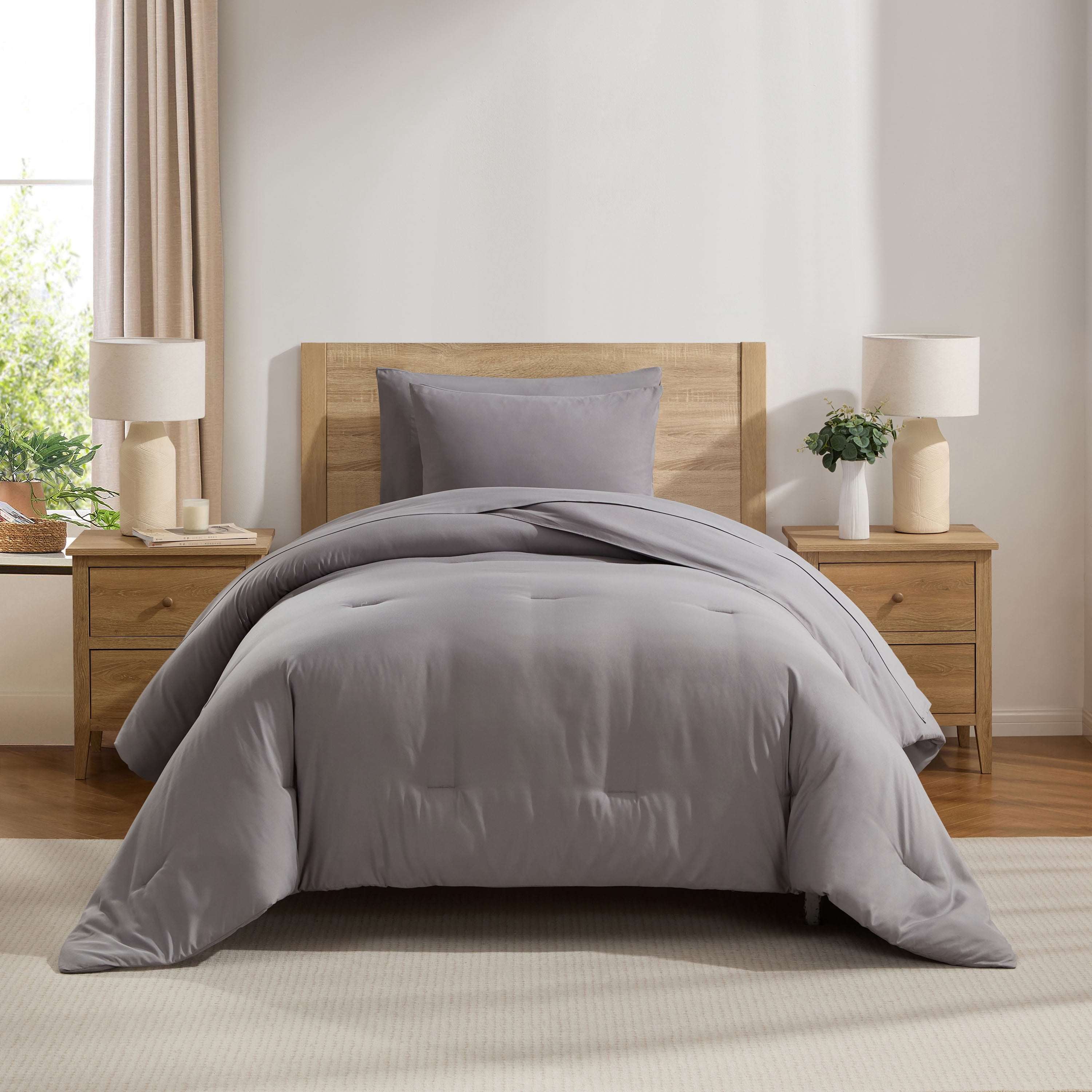 LammaLoe Twin XL Comforter Sets, 5 Piece Bed in a Bag, Ultra Soft Dorm Bedding Comforter Set with Sheets, All Season Bed Set, Gray