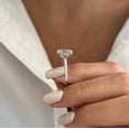 thumbnail image 2 of SOLITAIRE JEWELS 2 Ct Oval Moissanite Hidden Halo Pave Accent Engagement Ring 10K White Gold, 2 of 4