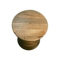 thumbnail image 4 of Sagebrook Home Neutral Drum Wooden Accent Table - 16" x 16" x 19", 4 of 5