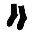 thumbnail image 2 of Plus Size Socks Wide Calf Soft Crew Socks Womens Comfortable Breathable Mid Tube Socks Black One Size, 2 of 2