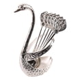 thumbnail image 1 of Juego de vajilla creativa de acero inoxidable Soledad con soporte de base de cisne decorativo 6 s Plata, 1 of 7