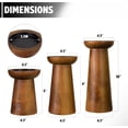 thumbnail image 2 of Pillar Candle Holders Set of 3， Wooden Candle Holders， Decorative Wood Candlestick Holders for Living Room, Table Centerpiece for Wedding, Christmas, Party, Home - 6", 8", 10", 2 of 7