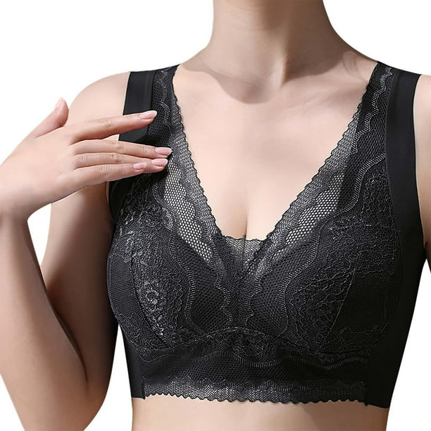 CHGBMOK Women's Front Closure Wireless Bra, Perfect Plus Size