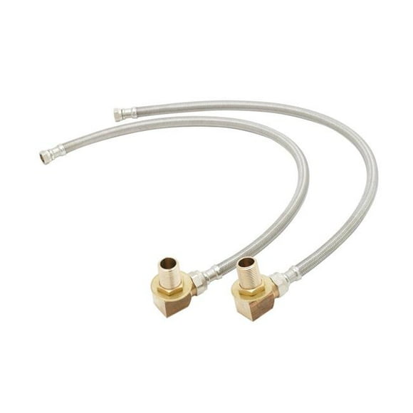 T&S Brass B-0230-KIT 0.5 in. NPT Nipple Inlet Closure Elbow Kit with 24 in. Flex Supply Hose