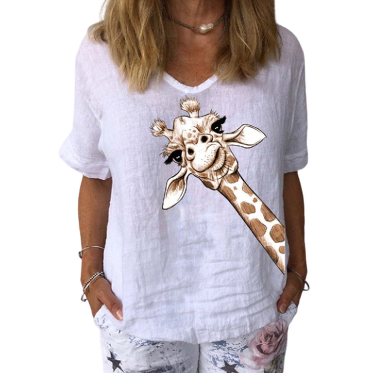 opruiming > womens giraffe shirt
