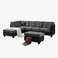 thumbnail image 2 of Cosmic Homes Eva Sectional Sofa Set with LHF Chaise & Storage Ottoman – Grey Fabric Couch for Living Room, 2 of 5