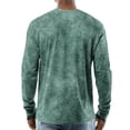 thumbnail image 3 of WTOBBY Men's Gradient Tie-Dye Zip-Up Hoodie Henley Long Sleeve Shirt Casual Loose Fit Top for Men in Everyday Fashion and Comfort,Mint Green 2XL, 3 of 7