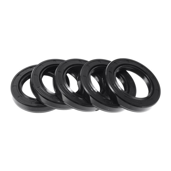 Sello de aceite universal Unique Bargains TC de doble labio con resorte de acero, anillo de sello de eje rotativo 38x58x10mm, caucho nitrilo negro de alta presión, 5 piezas
