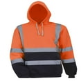 thumbnail image 2 of Hi Vis ANSI Class 3 Safety Pullover Hooded Sweatshirt Fleece Hoodie Tops Coat, 2 of 3