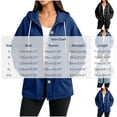 thumbnail image 4 of Smsaxvxz Women's Denim Hooded Jacket Fall Fashion Oversized Drawstring Button Jean Coat with Pockets Light Blue XL, 4 of 9