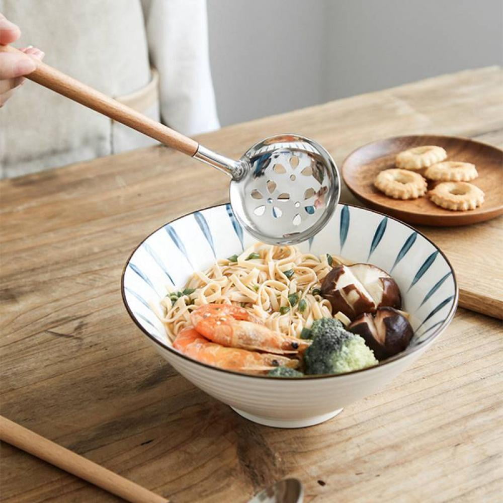 Balems 10 Inch Long Handle Slotted Ladle Spoon Set, 304 Stainless Steel