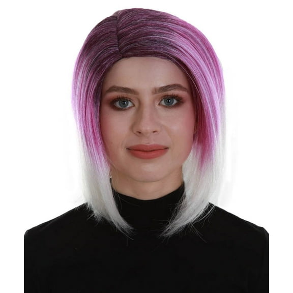 Mid Ombre | Women's Purple Color Straight Shoulder Length Trendy Mid Ombre Wig
