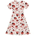 thumbnail image 5 of Pounoo New Dresses For Kids Leisure Print Short Sleeve Casual Dresses Round Neck Knee Length Dress Lightweight Dresses For Girls 10-12, 5 of 5