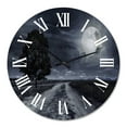 thumbnail image 2 of Designart 'Paved Road Under A Full Moon' Nautical & Coastal Wall Clock, 2 of 5