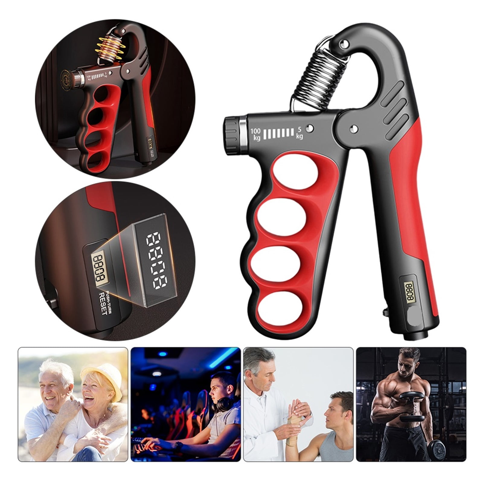 5-100 KG Grip Trainer Finger Motor Grip Strengthener Grip Trainer Non-Sliding Grip ,Ergonomic Design
