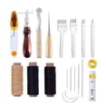 thumbnail image 1 of 18pcs-Leather Tools Kit Repair Hand Craft Leather Waxed Thread 8 Color with Sewing Needles Scissors Tape Measure for Leather Sewing Leather Shoes Sofa, 1 of 5