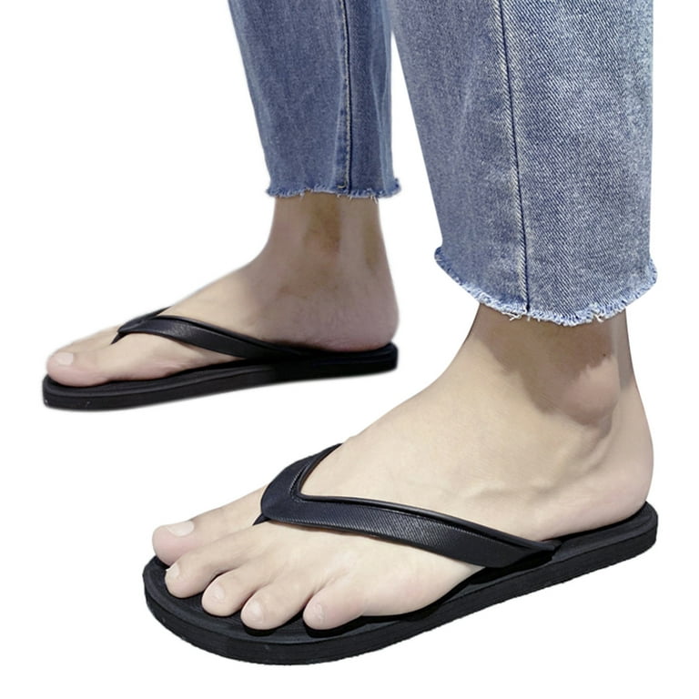 ZIZOCWA Mens Slippers Mens Slide Sandals Size 13 Fashion Summer Men Flip  Flops Flat Bottom And Light Cover Comfortable And Simple Style Solid Color  40 
