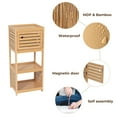 thumbnail image 4 of Compact Bathroom Storage Cabinet with Open Shelves and Vented Door, Natural - Trinidad Collection, 4 of 11