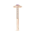 thumbnail image 3 of ANGARA Natural 0.1 Ct. Amethyst with Diamond Halo Ring in 14K Rose Gold for Women (Ring Size: 6.5), 3 of 10