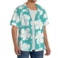 thumbnail image 4 of Honeii 's Vintage Floral for men's short-sleeved button-up collared shirt featuring a pocket, perfect for beach vacations, and travel adventures., 4 of 5