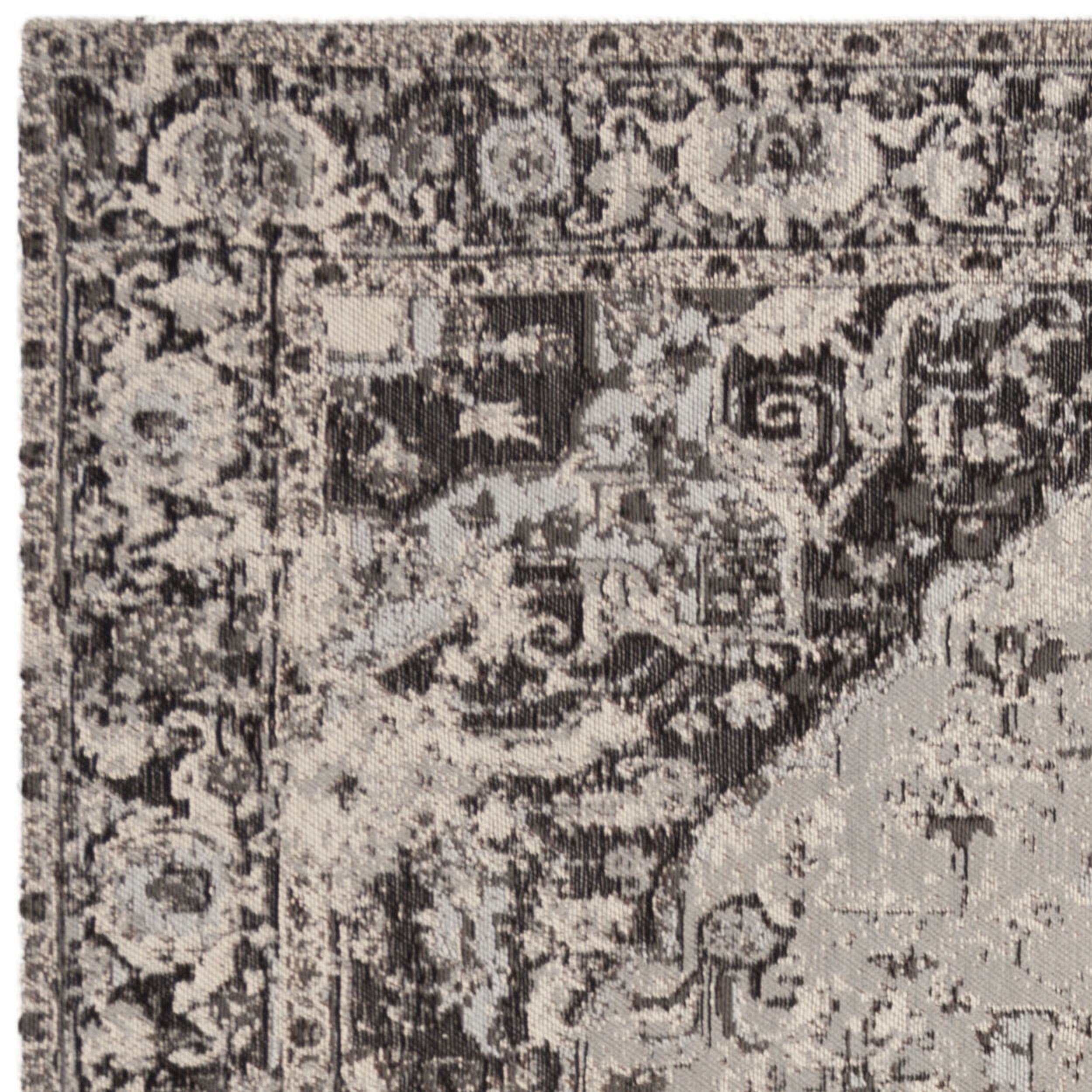 SAFAVIEH Classic Vintage Atanas Floral Bordered Polyester Area Rug, Anthracite, 6' x 9'