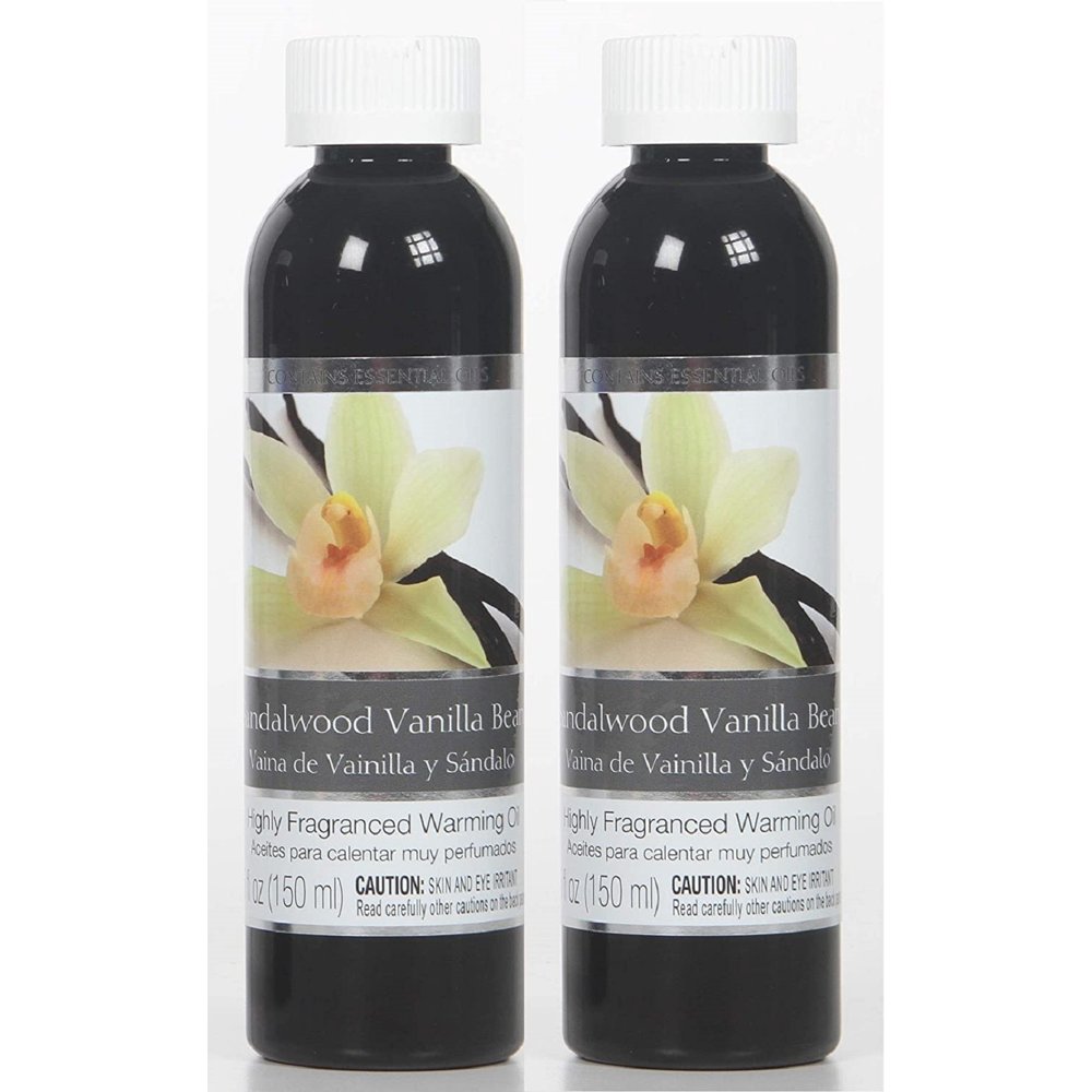 Hosley's Set of 2, 5 oz Sandalwood Vanilla Bean Fragrance Warming Oils