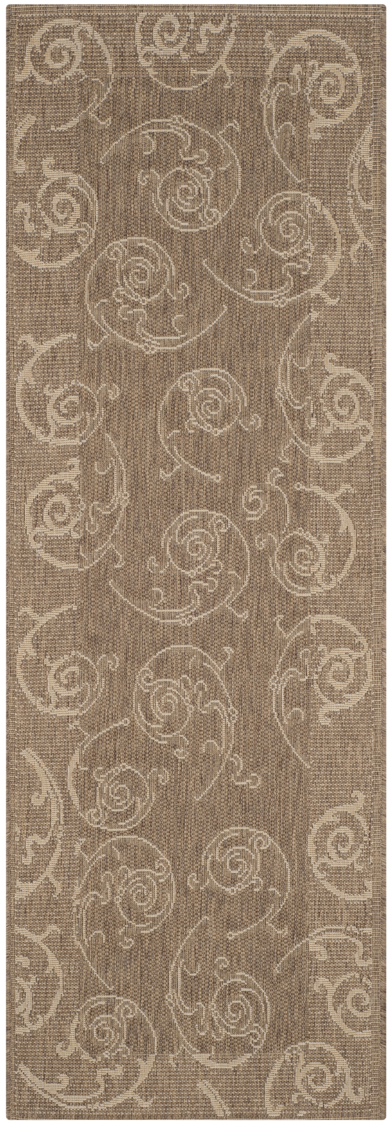 Safavieh Courtyard Daniel Oriental Indoor/Outdoor Runner Rug, Brown/Natural, 2'3" x 14'
