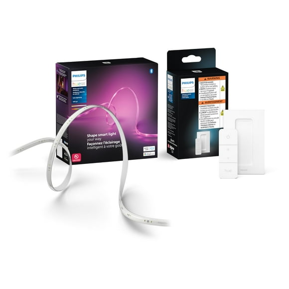 Kit base Philips Hue Indoor Smart LED Solo Lightstrip de 10 pies con interruptor de atenuación inteligente, control con la aplicación Hue, Alexa, Google Assistant, Apple HomeKit