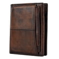 thumbnail image 1 of Cartera BLESIY de cuero PU para hombre abatible lateral plegable gran capacidad Marrón Oscuro, 1 of 8