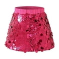 thumbnail image 4 of hotojiny Kids Sparkly Sequin Mini Skirt Girls Elastic Waist Glitter Party Skirt with Built-In Shorts Children Dance Outfit(Hot Pink,13-14 Years), 4 of 9